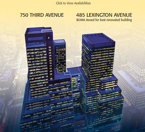 Click to View Availabilities : 750 Third Avenue : 485 Lexington Avenue BOMA Award for best renovated building